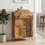 vidaXL Servírovacia skriňa so zásuvkou Staré drevo 66 x 34,5 x 90 cm
