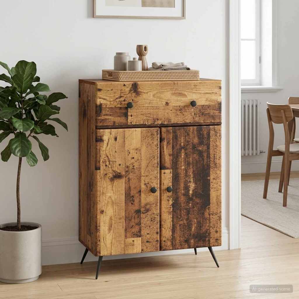 895563_1.jpg vidaXL Servírovacia skriňa so zásuvkou Staré drevo 66 x 34,5 x 90 cm – Obrázok 1