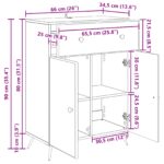 vidaXL Servírovacia skriňa so zásuvkou Staré drevo 66 x 34,5 x 90 cm – Obrázok 10