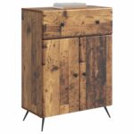 vidaXL Servírovacia skriňa so zásuvkou Staré drevo 66 x 34,5 x 90 cm – Obrázok 3