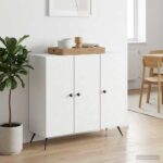 vidaXL Servírovacia skriňa Biela 89 x 34,5 x 80 cm Kompozitné drevo – Obrázok 4