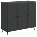 vidaXL Servírovacia skriňa Čierna 89 x 34,5 x 80 cm Kompozitné drevo – Obrázok 2