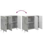 vidaXL Servírovacia skriňa Betónovo sivá 89 x 34,5 x 80 cm – Obrázok 11