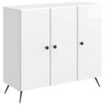 vidaXL Servírovacia skriňa Biela s vysokým leskom 89 x 34,5 x 80 cm – Obrázok 2