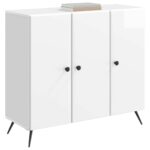 vidaXL Servírovacia skriňa Biela s vysokým leskom 89 x 34,5 x 80 cm – Obrázok 3