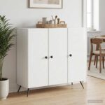 vidaXL Servírovacia skriňa Biela s vysokým leskom 89 x 34,5 x 80 cm – Obrázok 4