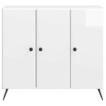 vidaXL Servírovacia skriňa Biela s vysokým leskom 89 x 34,5 x 80 cm – Obrázok 6