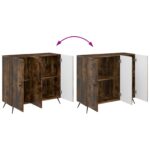 vidaXL Servírovacia skriňa Dymový dub 89 x 34,5 x 80 cm – Obrázok 11