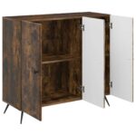 vidaXL Servírovacia skriňa Dymový dub 89 x 34,5 x 80 cm – Obrázok 5