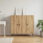 vidaXL Servírovacia skriňa Dub artisan 89 x 34,5 x 80 cm – Obrázok 4