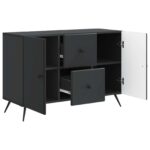 vidaXL Servírovacia skriňa Čierna 89 x 34,5 x 60 cm Kompozitné drevo – Obrázok 5
