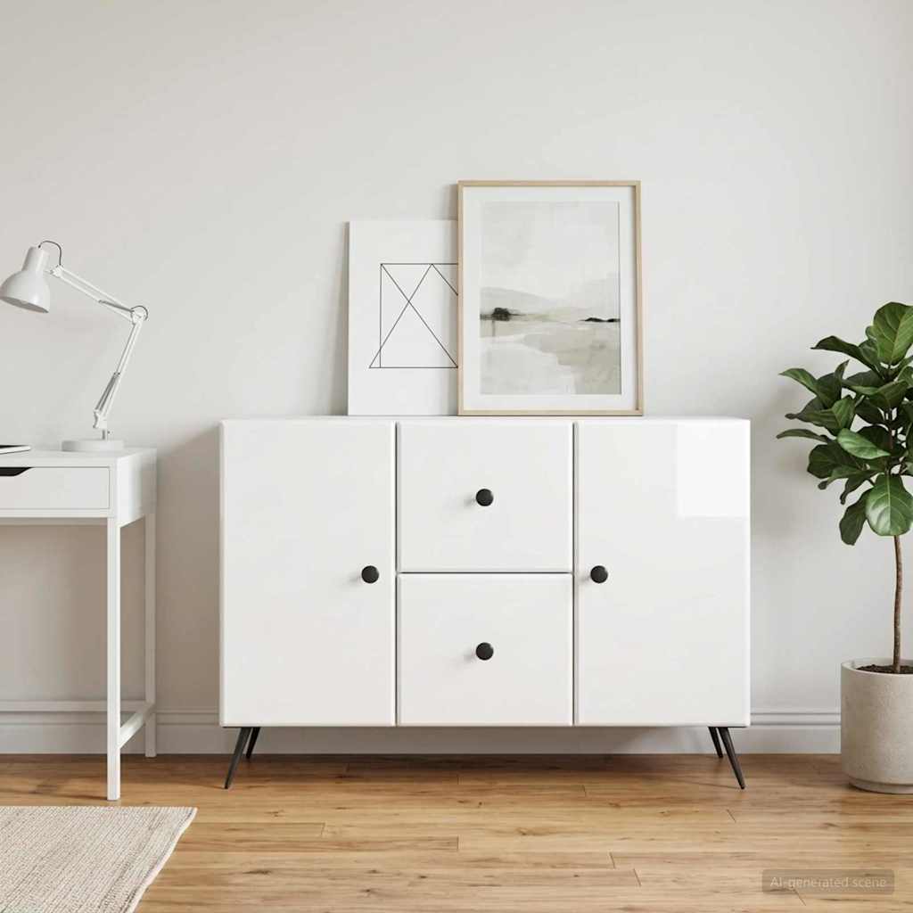 895579_1.jpg vidaXL Servírovacia skriňa Biela s vysokým leskom 89 x 34,5 x 60 cm – Obrázok 1