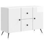 vidaXL Servírovacia skriňa Biela s vysokým leskom 89 x 34,5 x 60 cm – Obrázok 2