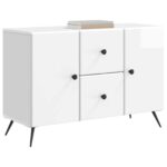 vidaXL Servírovacia skriňa Biela s vysokým leskom 89 x 34,5 x 60 cm – Obrázok 3