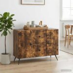 vidaXL Servírovacia skriňa so zásuvkou Dymový dub 89 x 34,5 x 60 cm – Obrázok 4