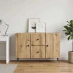 vidaXL Servírovacia skriňa so zásuvkou Dub artisan 89 x 34,5 x 60 cm – Obrázok 4