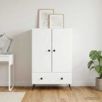 vidaXL Servírovacia skriňa Biela 66 x 34,5 x 95 cm Kompozitné drevo – Obrázok 3