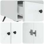 vidaXL Servírovacia skriňa Biela 66 x 34,5 x 95 cm Kompozitné drevo – Obrázok 8