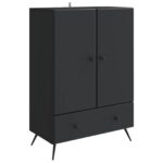vidaXL Servírovacia skriňa Čierna 66 x 34,5 x 95 cm Kompozitné drevo – Obrázok 2