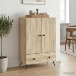 vidaXL Servírovacia skriňa so zásuvkou Dub sonoma 66 x 34,5 x 95 cm – Obrázok 3