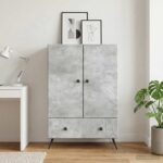 vidaXL Servírovacia skriňa so zásuvkou Betónovo sivá 66 x 34,5 x 95 cm