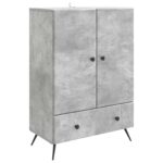vidaXL Servírovacia skriňa so zásuvkou Betónovo sivá 66 x 34,5 x 95 cm – Obrázok 2