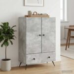 vidaXL Servírovacia skriňa so zásuvkou Betónovo sivá 66 x 34,5 x 95 cm – Obrázok 3