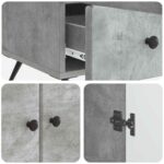 vidaXL Servírovacia skriňa so zásuvkou Betónovo sivá 66 x 34,5 x 95 cm – Obrázok 8