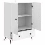 vidaXL Servírovacia skriňa Biela s vysokým leskom 66 x 34,5 x 95 cm – Obrázok 4