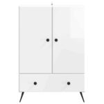 vidaXL Servírovacia skriňa Biela s vysokým leskom 66 x 34,5 x 95 cm – Obrázok 5