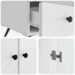 vidaXL Servírovacia skriňa Biela s vysokým leskom 66 x 34,5 x 95 cm – Obrázok 8