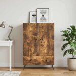 vidaXL Servírovacia skriňa so zásuvkou Dymový dub 66 x 34,5 x 95 cm – Obrázok 3