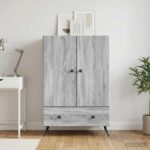 vidaXL Servírovacia skriňa so zásuvkou Sivá sonoma 66 x 34,5 x 95 cm