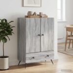 vidaXL Servírovacia skriňa so zásuvkou Sivá sonoma 66 x 34,5 x 95 cm – Obrázok 3