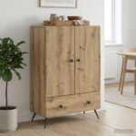 vidaXL Servírovacia skriňa so zásuvkou Dub artisan 66 x 34,5 x 95 cm
