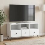 vidaXL TV skrinka Biela 102 x 34,5 x 50 cm Kompozitné drevo
