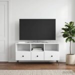 vidaXL TV skrinka Biela 102 x 34,5 x 50 cm Kompozitné drevo – Obrázok 4