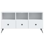 vidaXL TV skrinka Biela 102 x 34,5 x 50 cm Kompozitné drevo – Obrázok 6