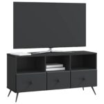 vidaXL TV skrinka Čierna 102 x 34,5 x 50 cm Kompozitné drevo – Obrázok 3