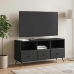vidaXL TV skrinka Čierna 102 x 34,5 x 50 cm Kompozitné drevo – Obrázok 4