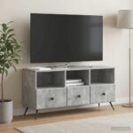 vidaXL TV skrinka Betónovo sivá 102 x 34,5 x 50 cm Kompozitné drevo – Obrázok 4