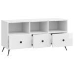vidaXL TV skrinka Biela s vysokým leskom 102 x 34,5 x 50 cm – Obrázok 5