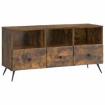 vidaXL TV skrinka Dymový dub 102 x 34,5 x 50 cm Kompozitné drevo – Obrázok 2