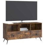 vidaXL TV skrinka Dymový dub 102 x 34,5 x 50 cm Kompozitné drevo – Obrázok 3