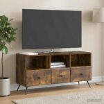 vidaXL TV skrinka Dymový dub 102 x 34,5 x 50 cm Kompozitné drevo – Obrázok 4