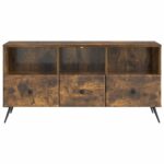 vidaXL TV skrinka Dymový dub 102 x 34,5 x 50 cm Kompozitné drevo – Obrázok 6