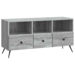 vidaXL TV skrinka Sivá sonoma 102 x 34,5 x 50 cm Kompozitné drevo – Obrázok 2