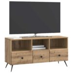 vidaXL TV skrinka Dub artisan 102 x 34,5 x 50 cm Kompozitné drevo – Obrázok 3