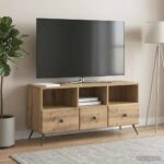 vidaXL TV skrinka Dub artisan 102 x 34,5 x 50 cm Kompozitné drevo – Obrázok 4