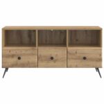 vidaXL TV skrinka Dub artisan 102 x 34,5 x 50 cm Kompozitné drevo – Obrázok 6
